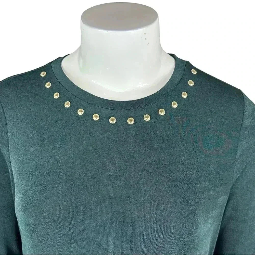 Michael Kors emerald green dress with gold stud details size Xlarge